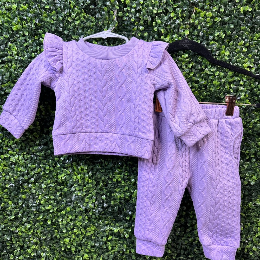 Nwot light Purple  Knit‎ Baby two piece Outfit